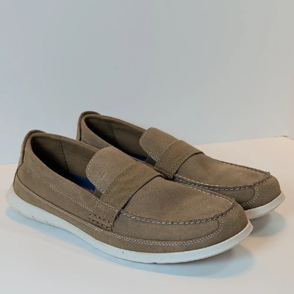 Clarks Men's Flexway Band Sand Suede Slip On Loafers Size 9.5